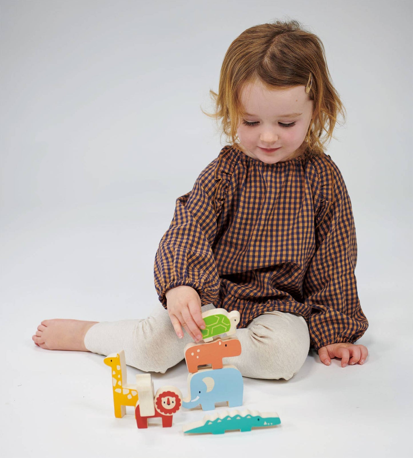 Mentari Happy Stacking Safari Wooden Animal Set - Grace and Fox
