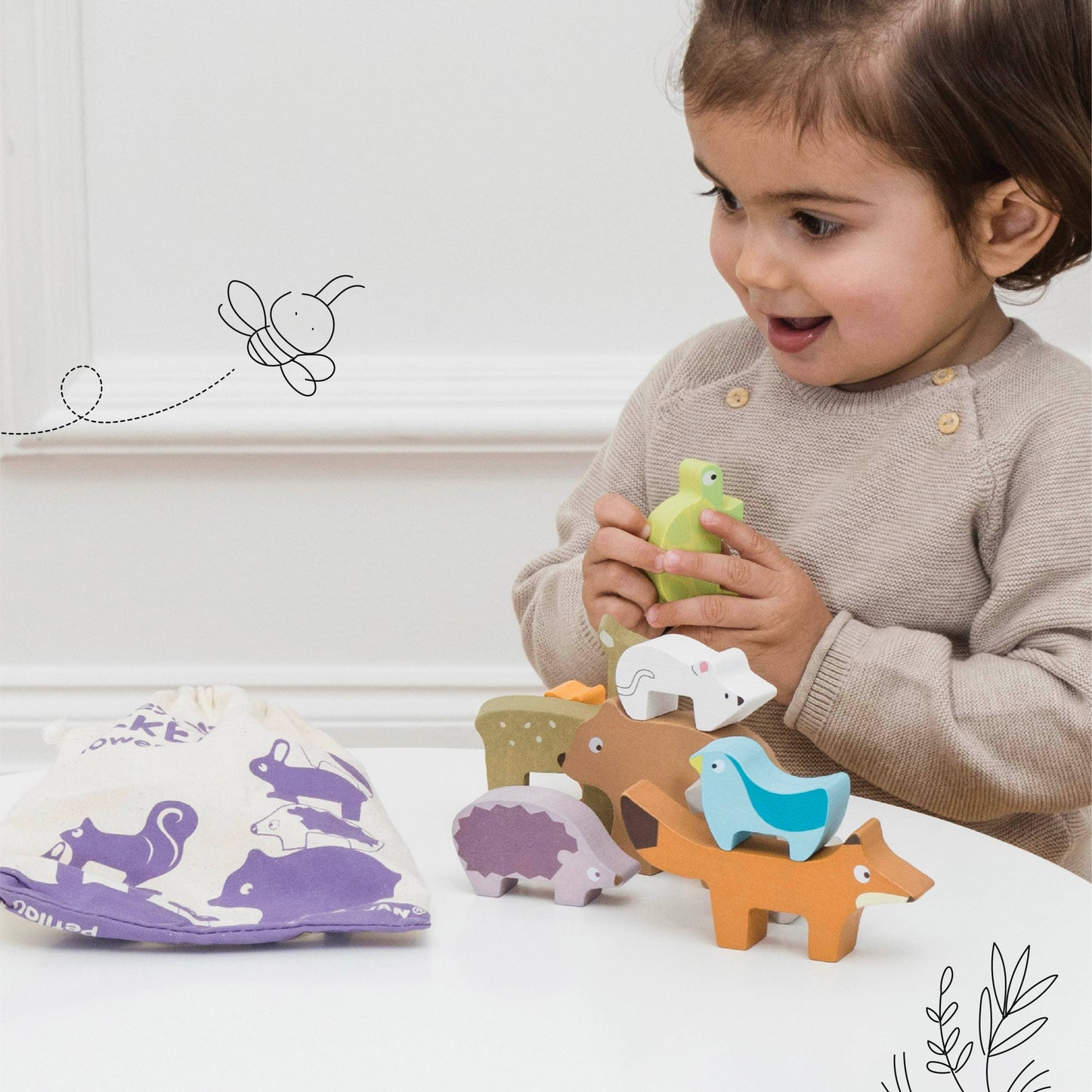 Woodland Stacking Forest Animals & Bag - Grace and Fox
