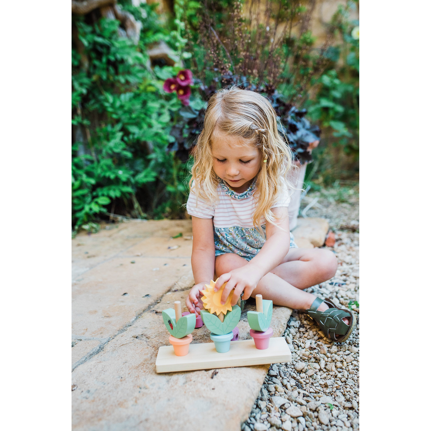 Orange Tree Toys - Stacking Wooden Flower Pots - Grace and Fox