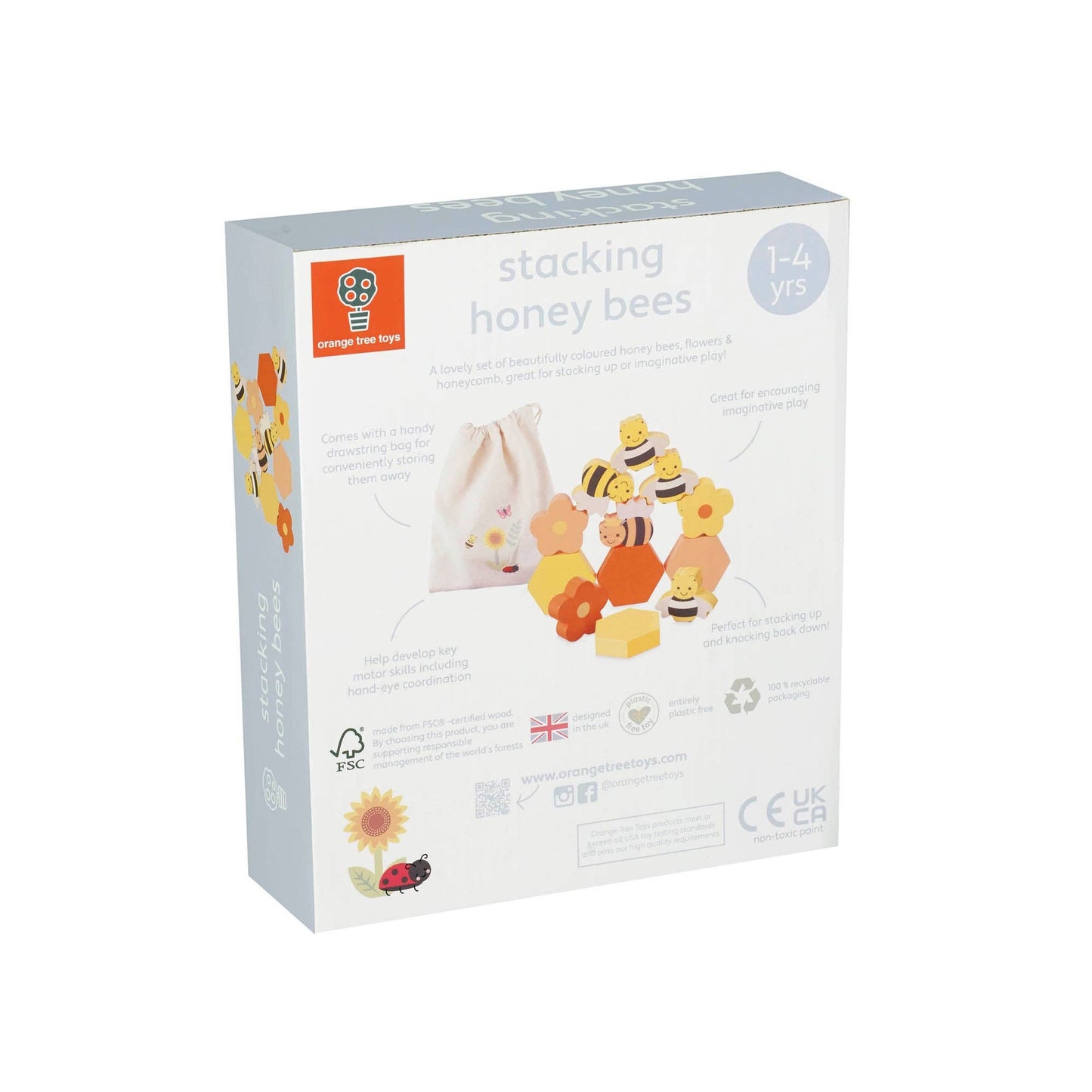 Orange Tree Toys - Stacking Wooden Honey Bees - Grace and Fox