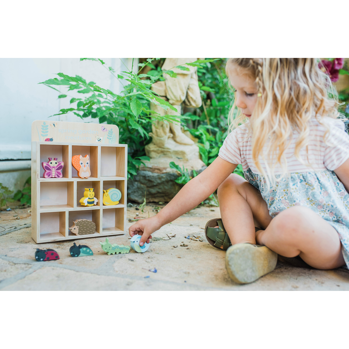 Orange Tree Toys - Spring Garden Wooden Creatures & Shelf - Grace and Fox