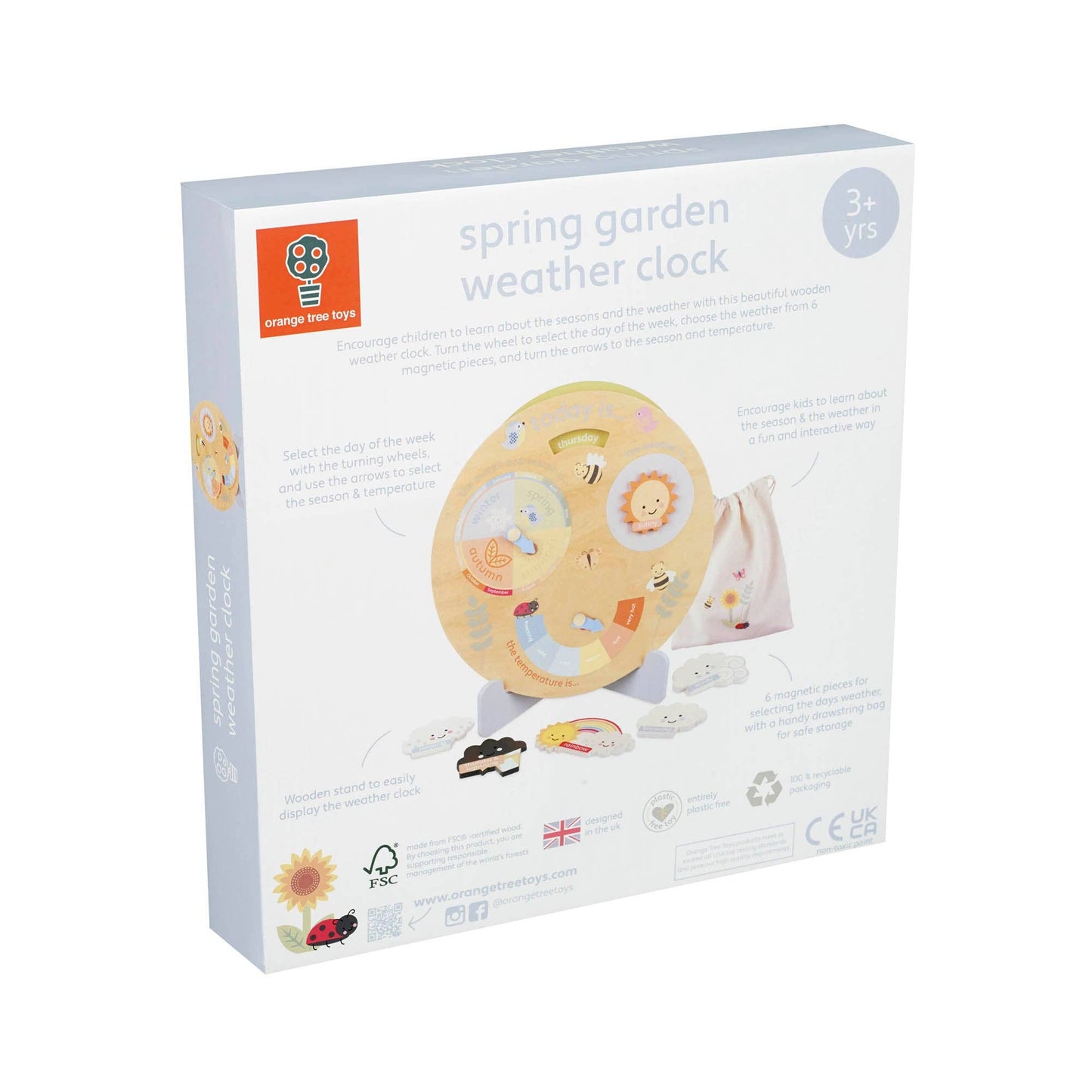 Orange Tree Toys - Spring Garden Wooden Weather Clock - Grace and Fox