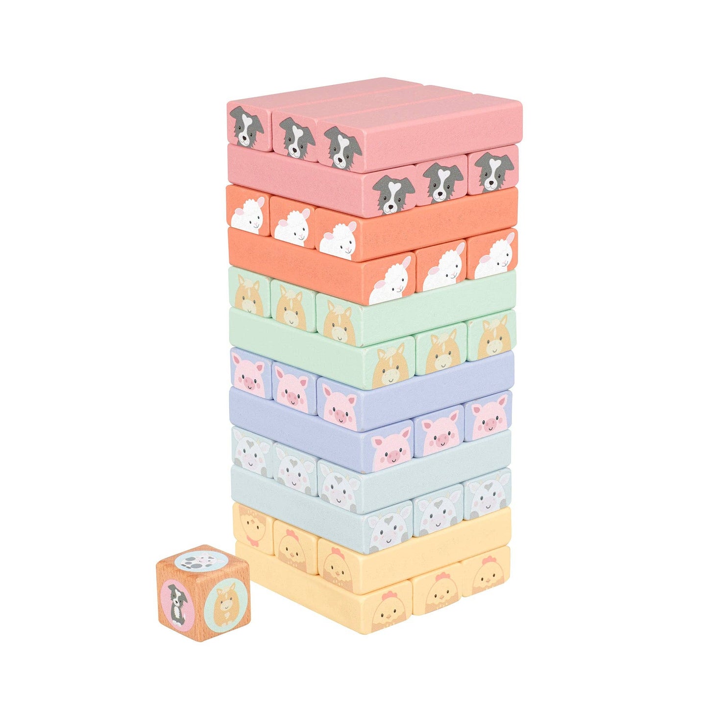 Orange Tree Toys - Farmyard Wooden Animal Tumbling Tower - Grace and Fox