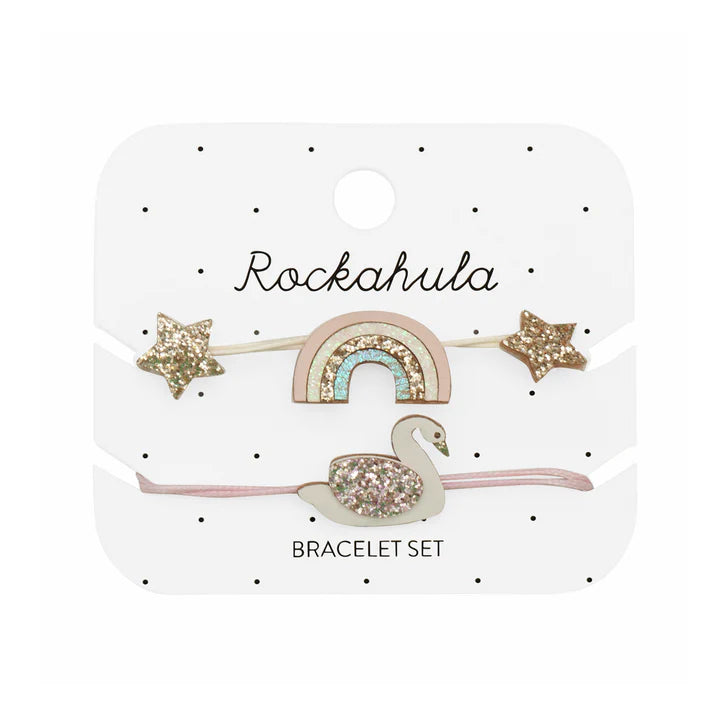 Enchanted Rainbow And Swan Bracelet Set Enchanted Rainbow And Swan Bracelet Set