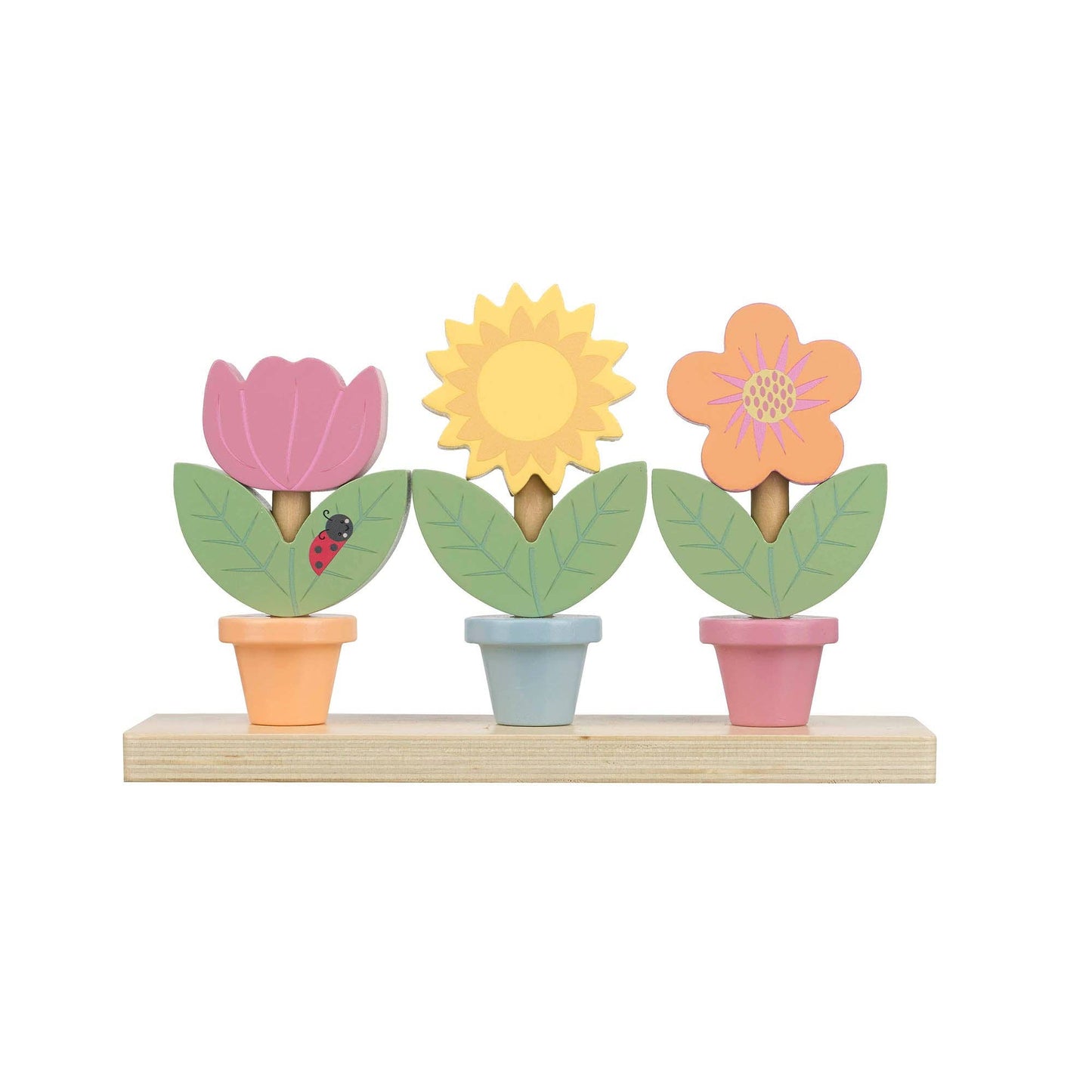 Orange Tree Toys - Stacking Wooden Flower Pots - Grace and Fox