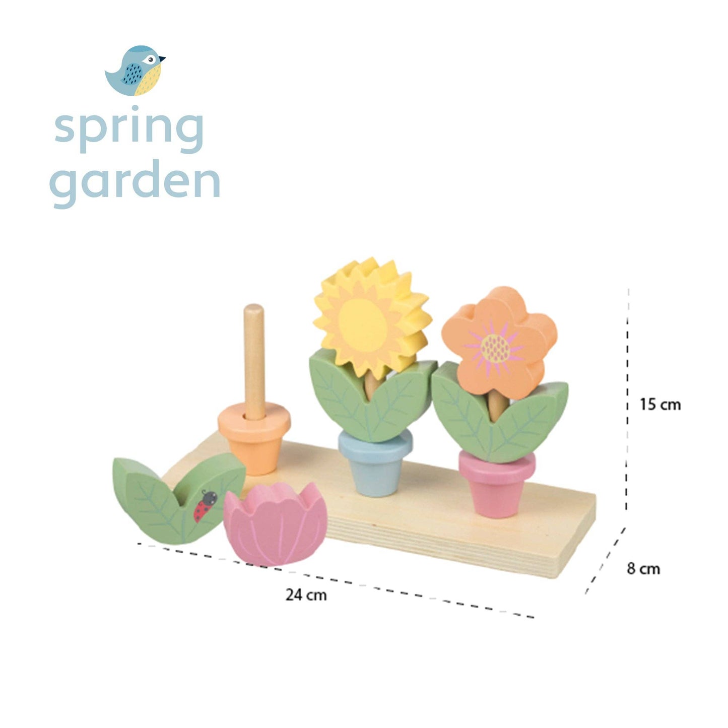 Orange Tree Toys - Stacking Wooden Flower Pots - Grace and Fox