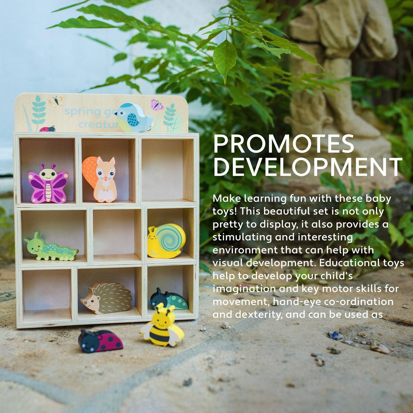 Orange Tree Toys - Spring Garden Wooden Creatures & Shelf - Grace and Fox