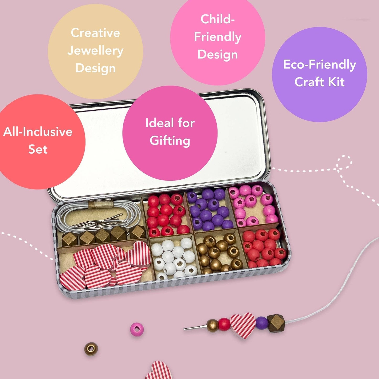 Love & Hearts Bracelet Bead Kit By Cotton Twist - Grace and Fox