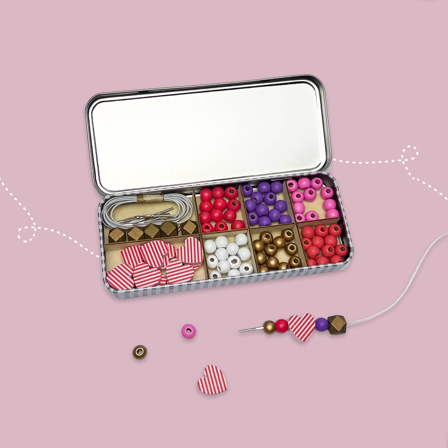 Love & Hearts Bracelet Bead Kit By Cotton Twist - Grace and Fox