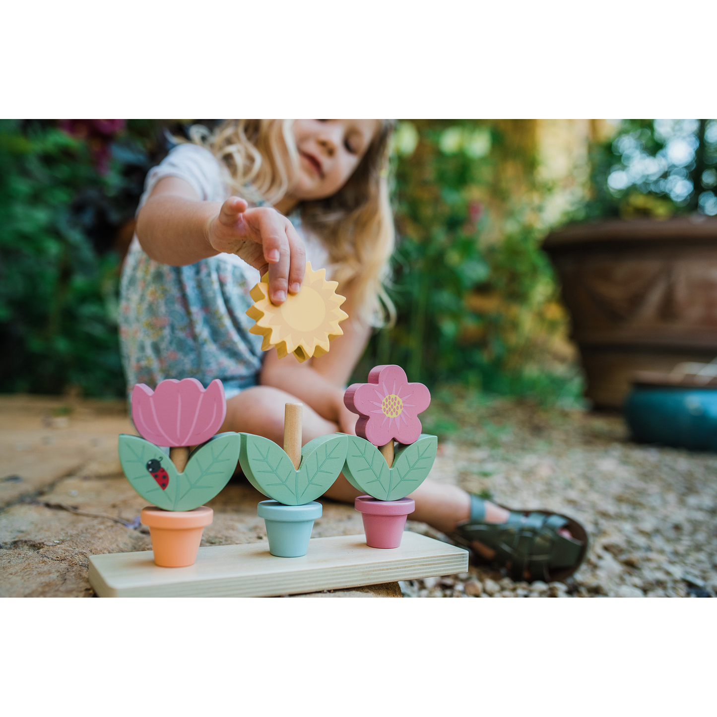 Orange Tree Toys - Stacking Wooden Flower Pots - Grace and Fox