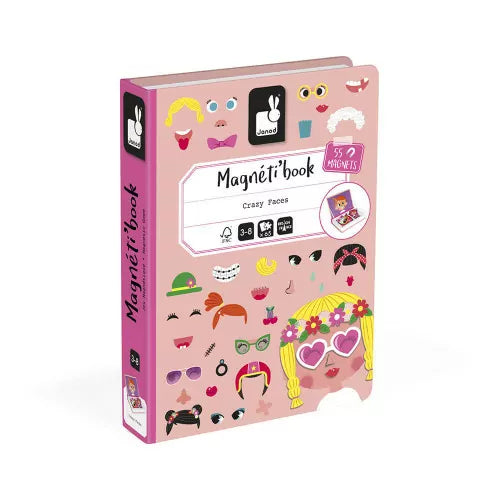 Janod Magneti'Book - Girl's Crazy Faces - Grace and Fox