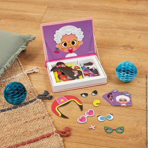 Janod Magneti'Book - Girl's Crazy Faces - Grace and Fox