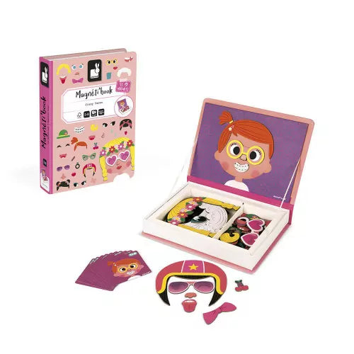 Janod Magneti'Book - Girl's Crazy Faces - Grace and Fox