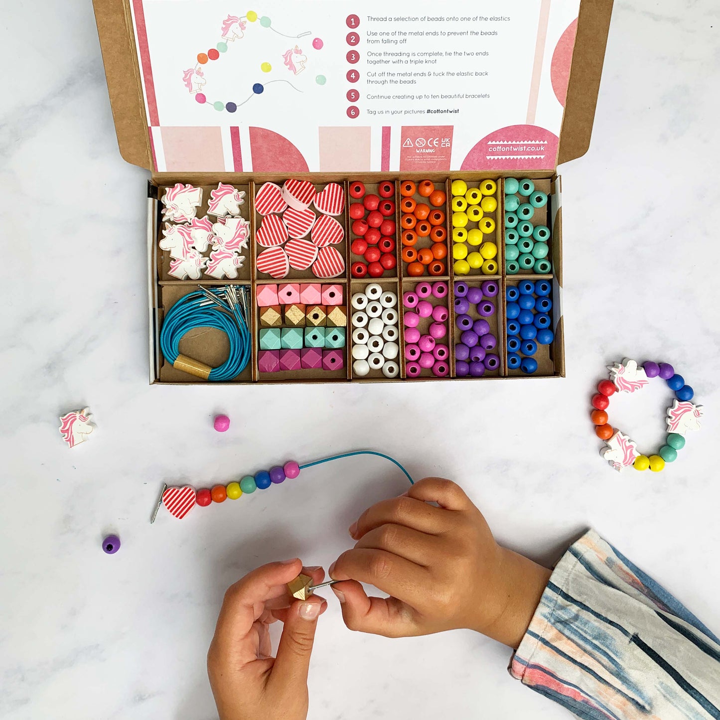 Unicorn & Heart Bracelet Making Kit by Cotton Twist