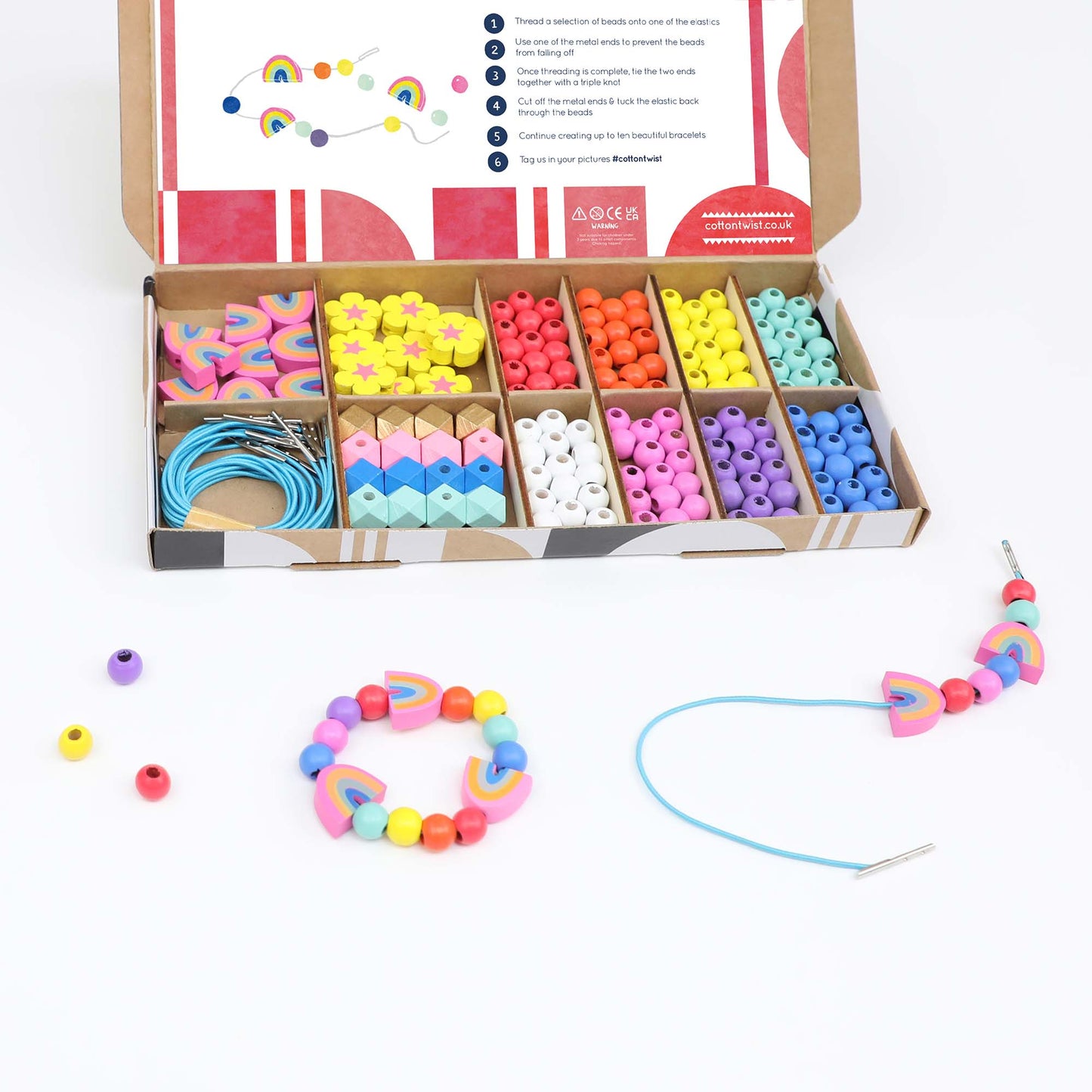 Rainbow & Flower Bracelet Making Kit by Cotton Twist