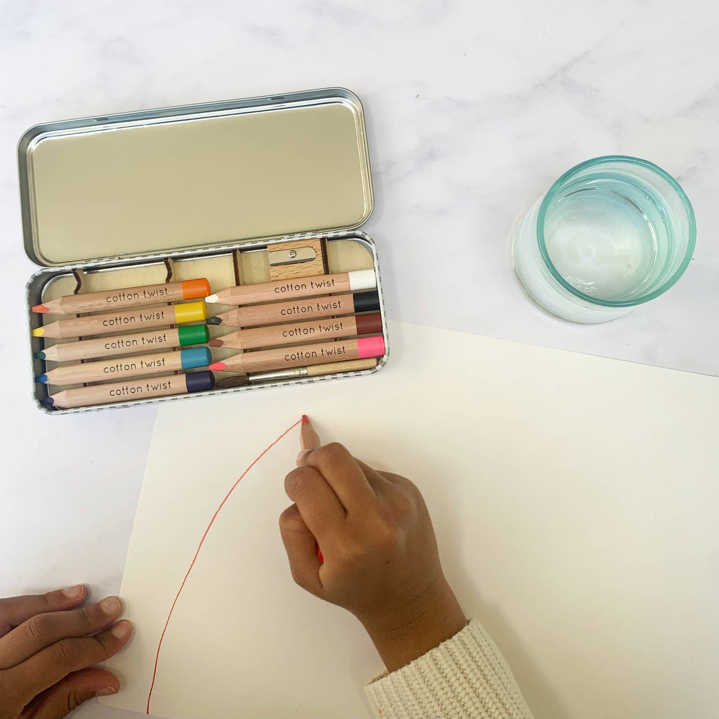 Jumbo Watercolour Pencils Tin by Cotton Twist