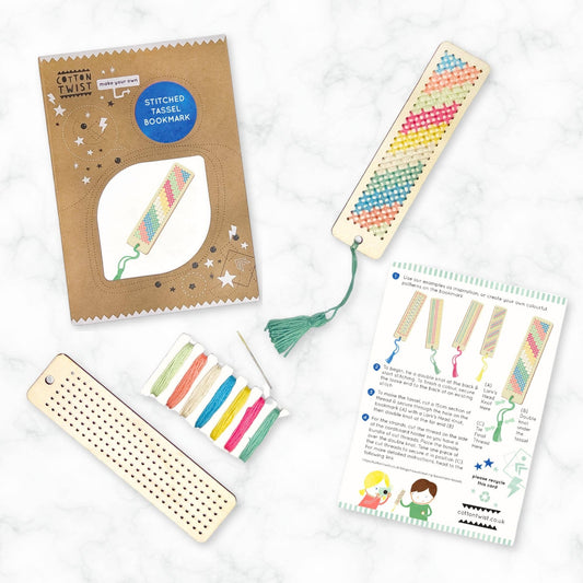 DIY Craft Kit - Kids: Make Your Own Stitched Tassel Bookmark - Grace and Fox