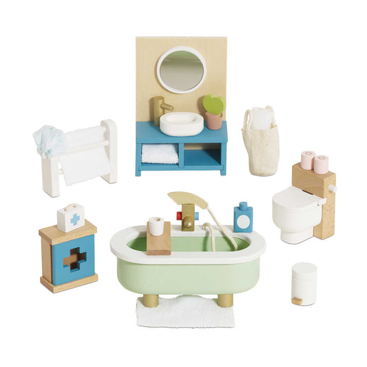 Le Toy Van Wooden Dolls House Furniture Set - Bathroom