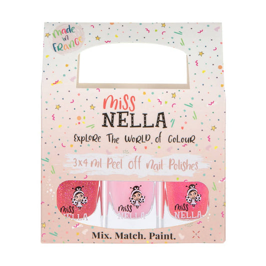 Pink Glitter Attack pack of 3 nail polishes by Miss Nella - Grace and Fox