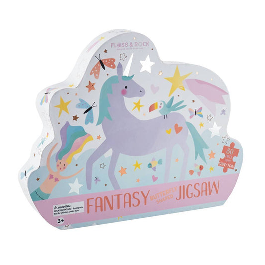 Fantasy 80pc " Butterfly"  Shaped Jigsaw with Shaped Box - Grace and Fox