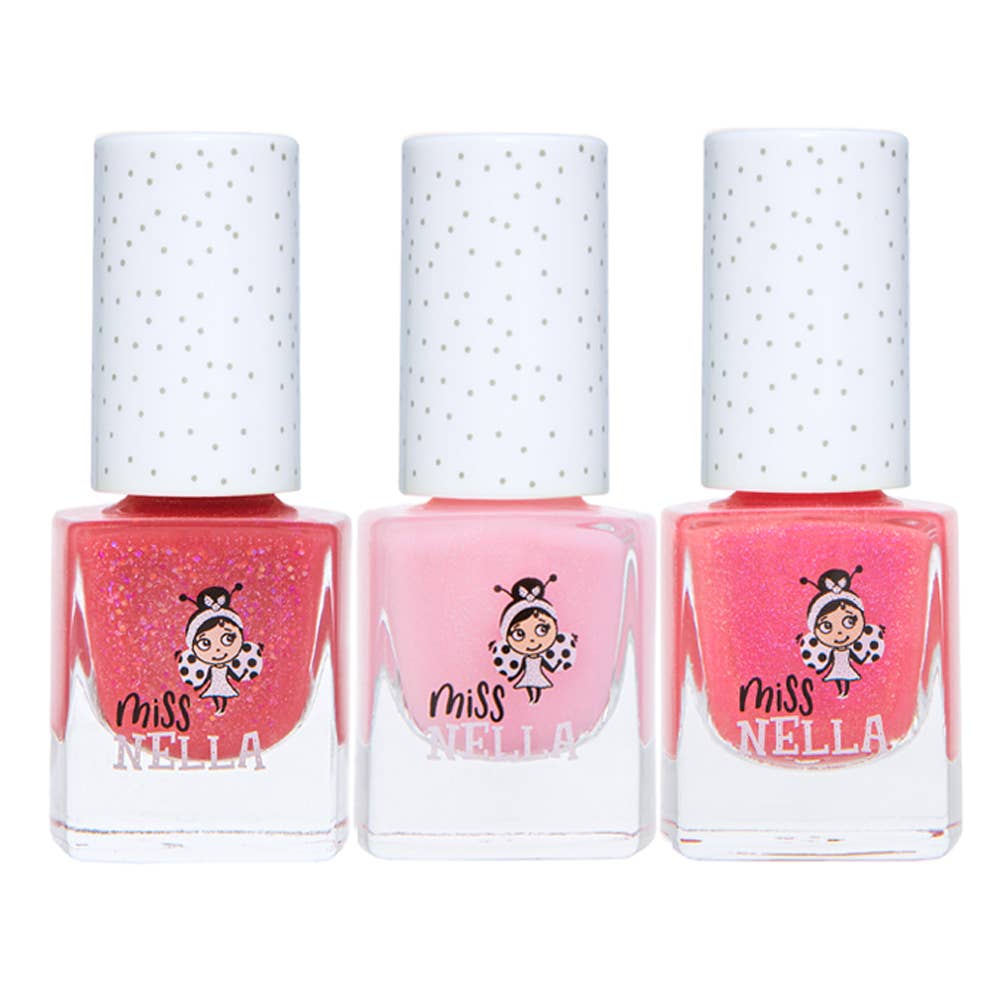 Pink Glitter Attack pack of 3 nail polishes by Miss Nella - Grace and Fox