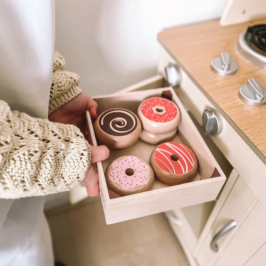 Doughnut Crate Wooden Play Food