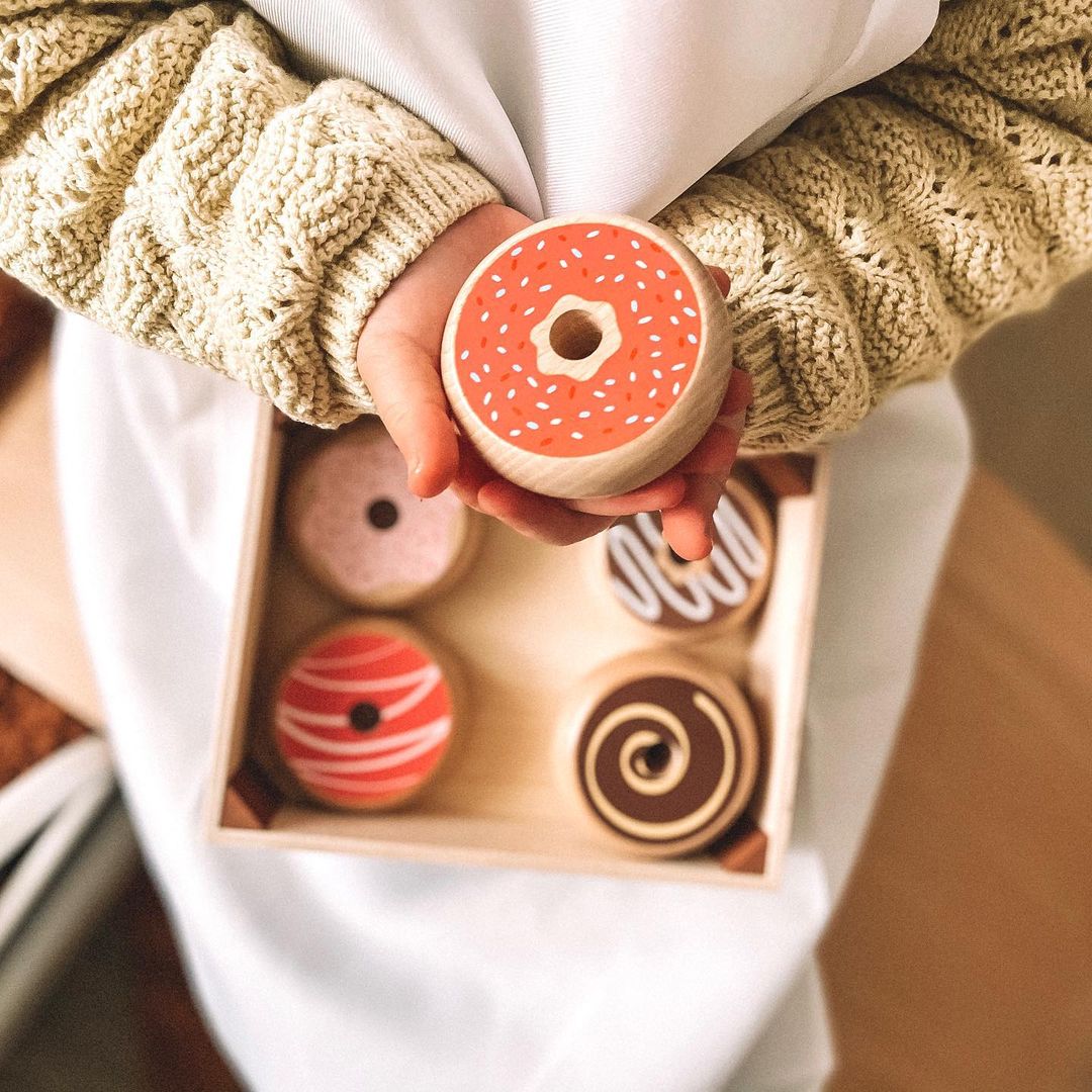 Doughnut Crate Wooden Play Food