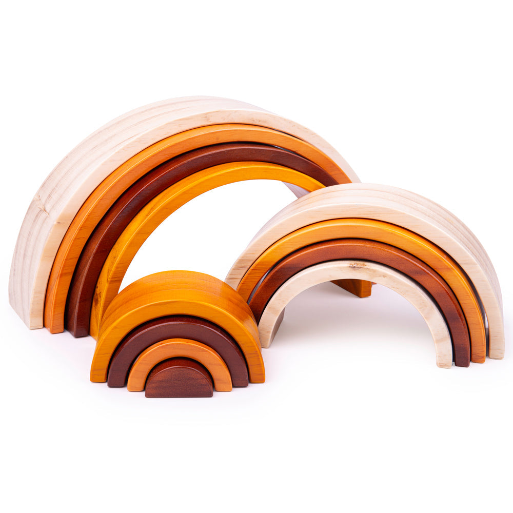 Large Natural Rainbow Wooden Stacking Toy