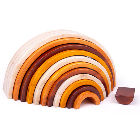 Large Natural Rainbow Wooden Stacking Toy