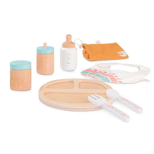 Miniland Wooden Doll Feeding Set