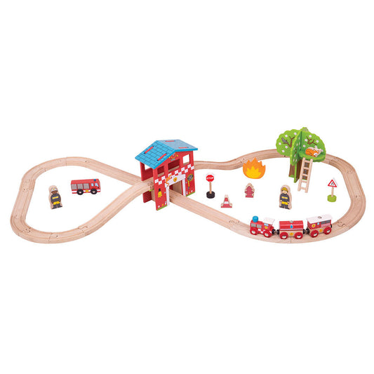 Fire Station Train Set by Bigjigs Rail