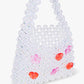 Iridescent Beaded Heart Gem Bag