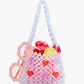 Iridescent Beaded Heart Gem Bag