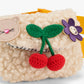 Cherry Pom Pom Borg Purse Belt Bag