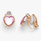 Clip-On Earrings 2 Pairs Cat & Pink Gem