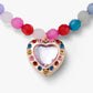 Heart Gem Locket Beaded Necklace