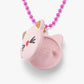 Pink Cat Face Locket Necklace