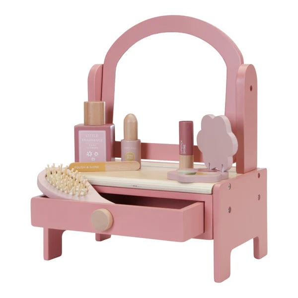 Little Dutch Wooden Pink Vanity Table