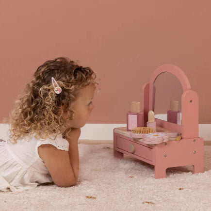 Little Dutch Wooden Pink Vanity Table