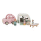 Little Dutch Wooden Pink Toy Car with Caravan