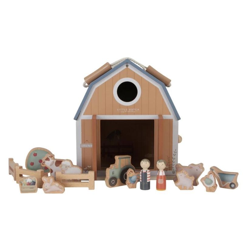 Little Dutch - Portable Farm Wooden Dollhouse