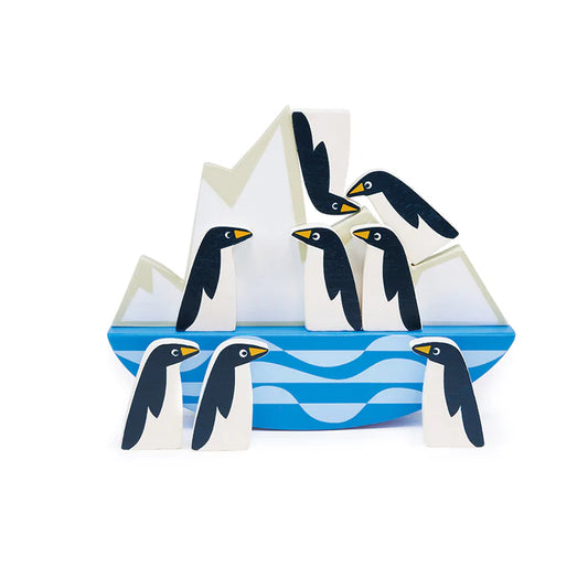 Mentari Wooden Balancing Penguins Game