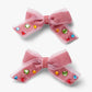 Tulle Gem Bow Hair Clips