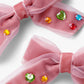 Tulle Gem Bow Hair Clips