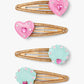 Seashell and Heart Hair Clips