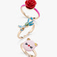 Cat Face, Bow, and Rose Adjustable Ring Set