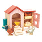 Tender Leaf Toys Wooden Chicken Coop Play Set with hens, rooster, chick, and accessories - Grace and Fox