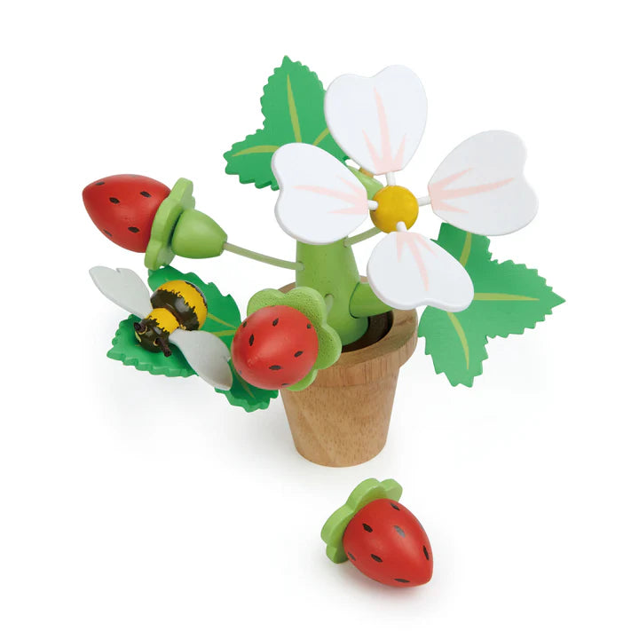 Tender Leaf Toys Wooden Strawberry Flower Pot