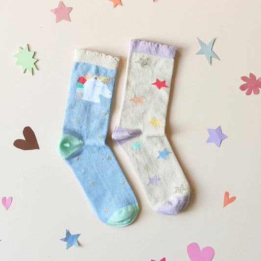 Rainbow Unicorn 2 Pack Socks - Rockahula