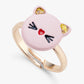 Cat Face, Bow, and Rose Adjustable Ring Set